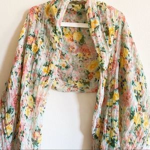 Forever 21 Large Flower Print Scarf